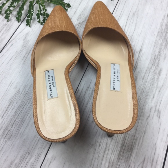 Stubbs & Wootton Palm Beach Woven Wedge Mules - Picture 7 of 7